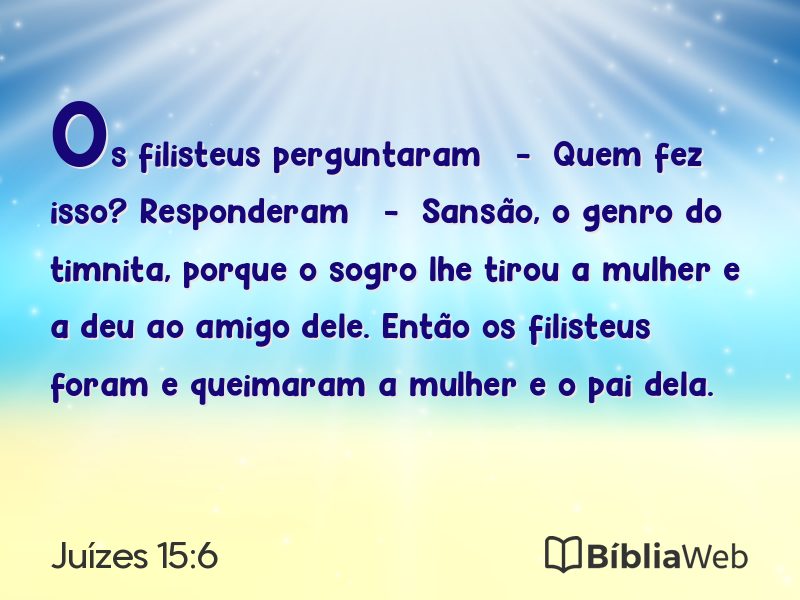 Juízes 15:6 em imagem para compartilhar