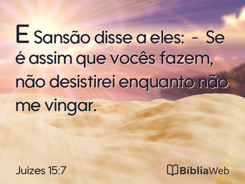 Juízes 15:7 em imagem para compartilhar