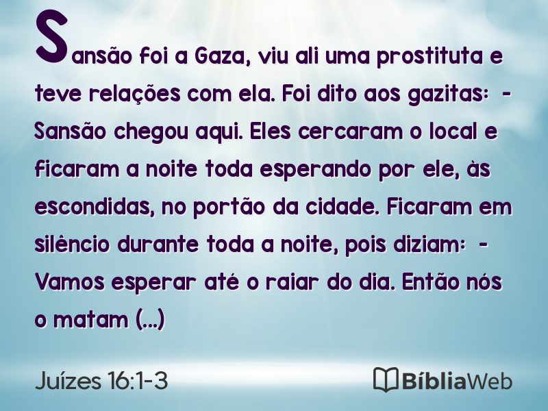 Juízes 16:1-3 em imagem para compartilhar
