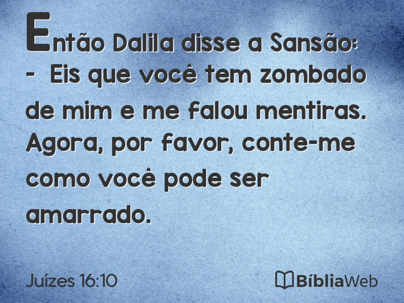 Juízes 16:10 em imagem para compartilhar