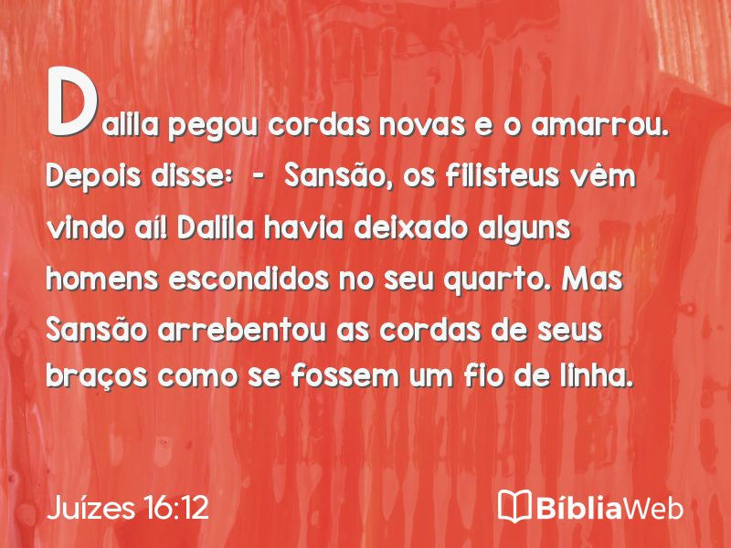Juízes 16:12 em imagem para compartilhar