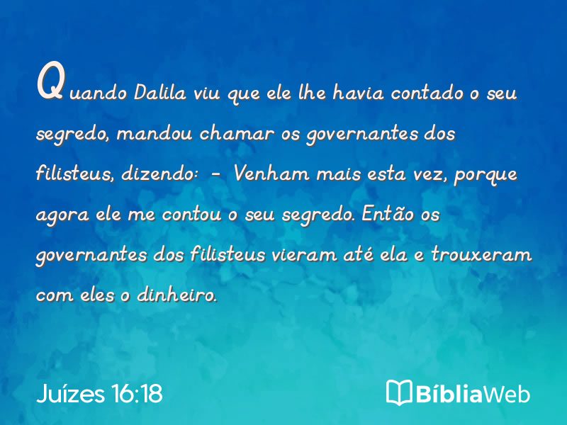 Juízes 16:18 em imagem para compartilhar