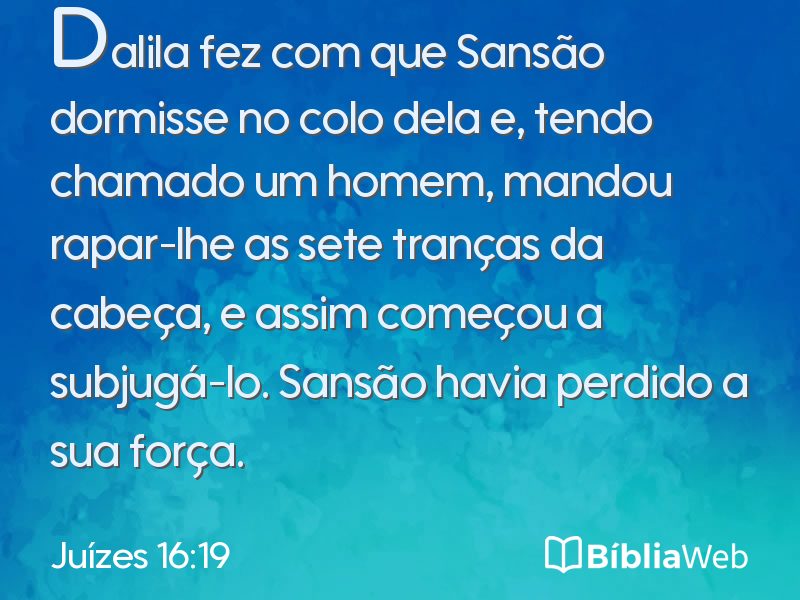 Juízes 16:19 em imagem para compartilhar
