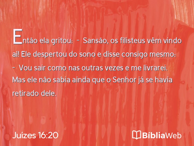 Juízes 16:20 em imagem para compartilhar