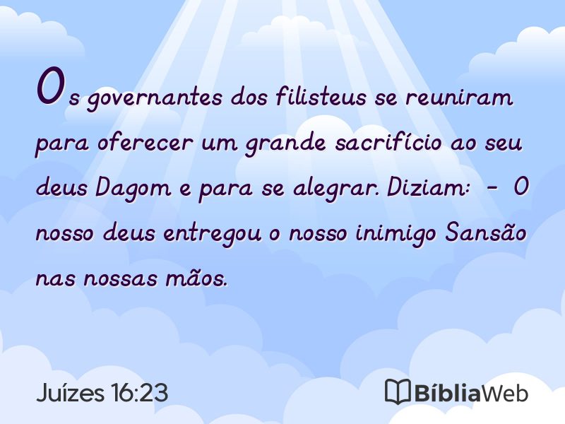 Juízes 16:23 em imagem para compartilhar
