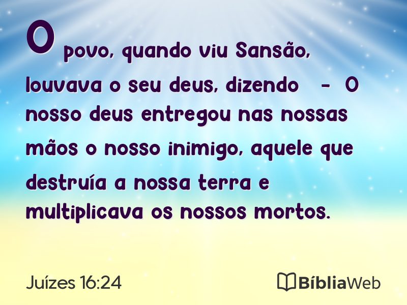 Juízes 16:24 em imagem para compartilhar