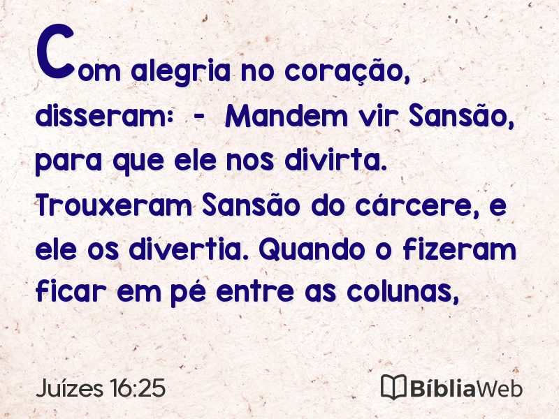 Juízes 16:25 em imagem para compartilhar