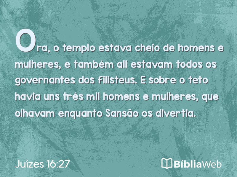 Juízes 16:27 em imagem para compartilhar