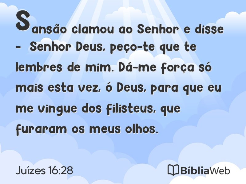 Juízes 16:28 em imagem para compartilhar