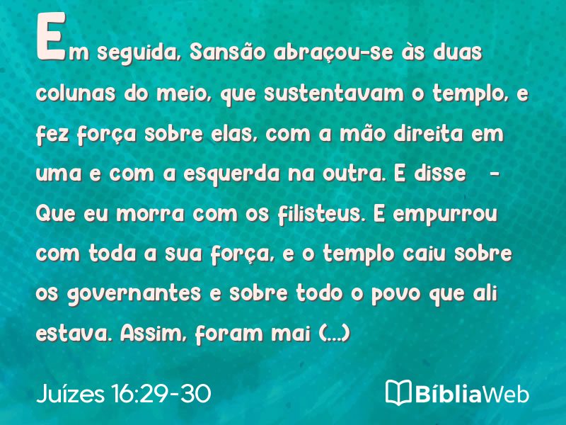 Juízes 16:29-30 em imagem para compartilhar