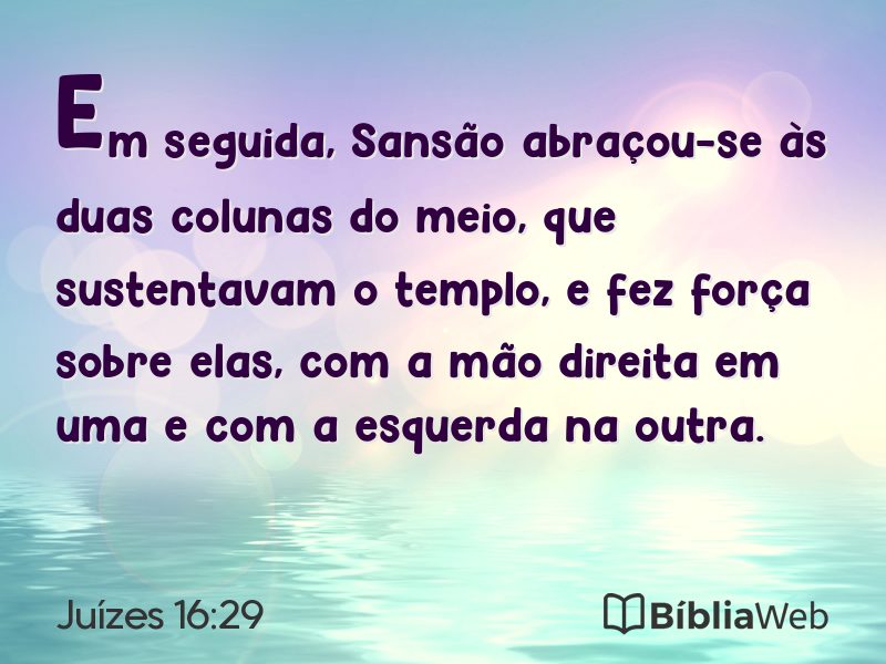 Juízes 16:29 em imagem para compartilhar