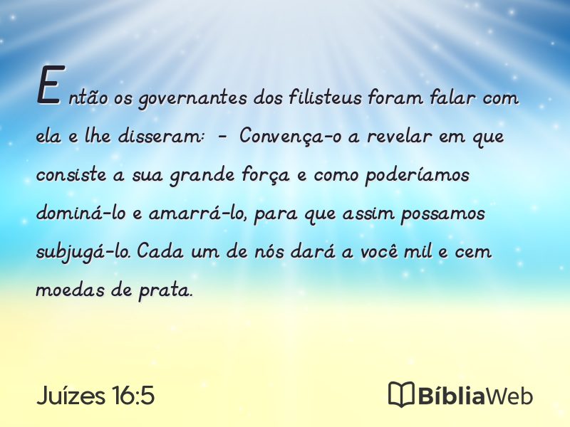 Juízes 16:5 em imagem para compartilhar
