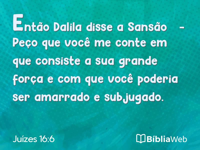 Juízes 16:6 em imagem para compartilhar