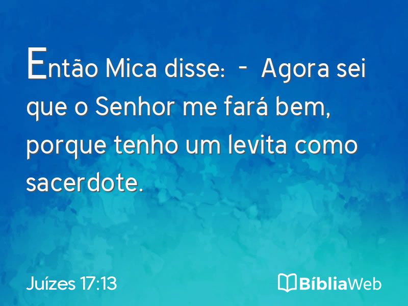 Juízes 17:13 em imagem para compartilhar