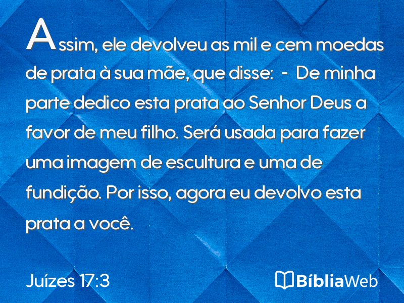 Juízes 17:3 em imagem para compartilhar