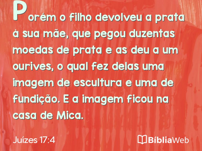 Juízes 17:4 em imagem para compartilhar