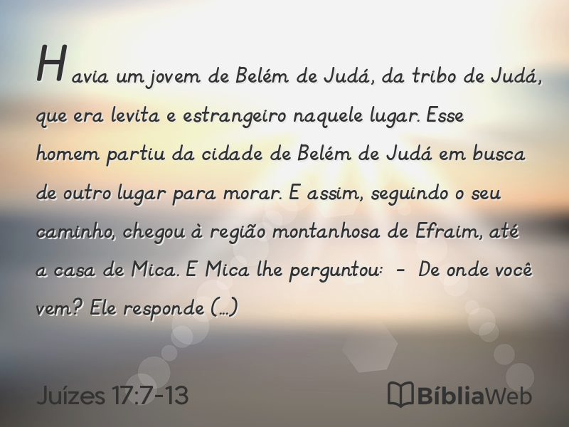 Juízes 17:7-13 em imagem para compartilhar