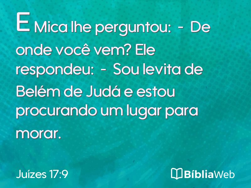 Juízes 17:9 em imagem para compartilhar