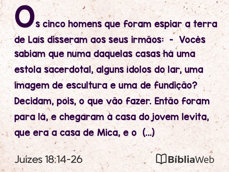 Juízes 18:14-26 em imagem para compartilhar