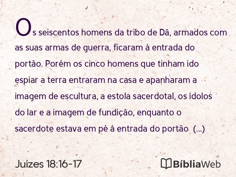 Juízes 18:16-17 em imagem para compartilhar
