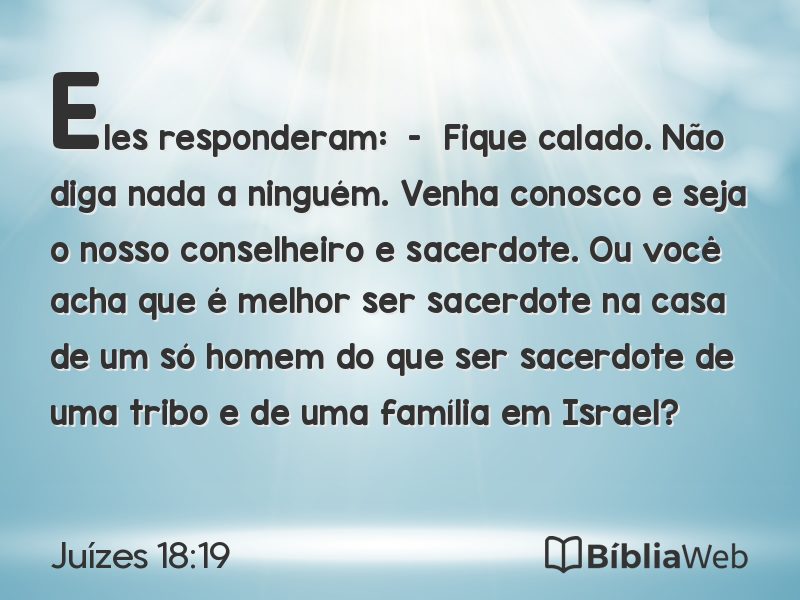 Juízes 18:19 em imagem para compartilhar