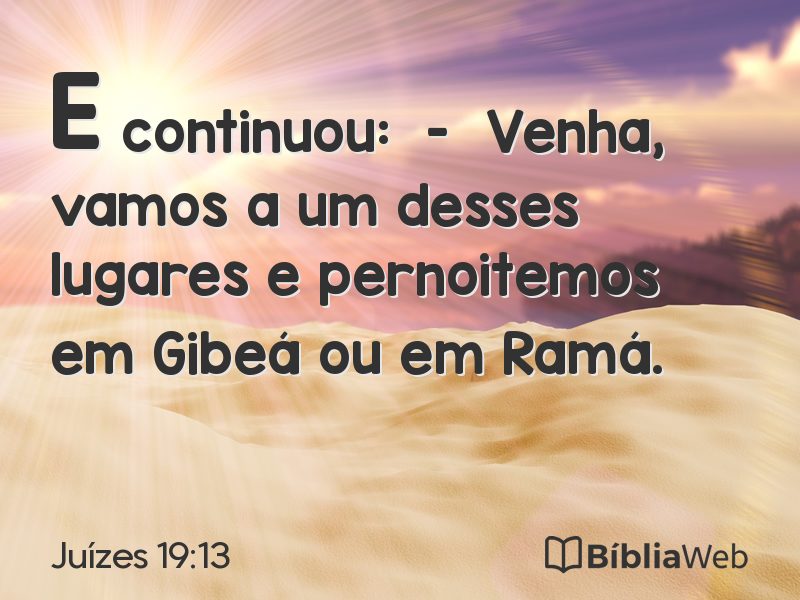 Juízes 19:13 em imagem para compartilhar