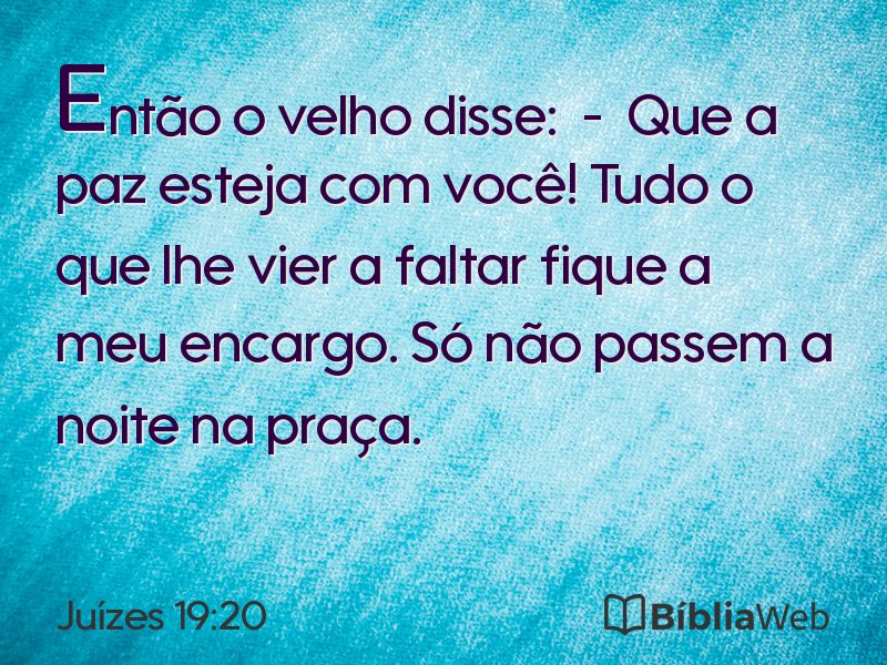 Juízes 19:20 em imagem para compartilhar