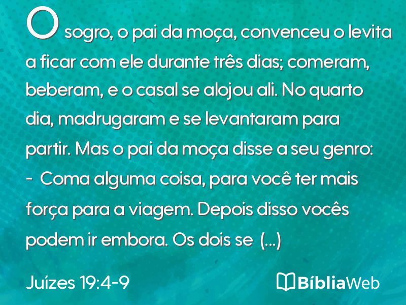 Juízes 19:4-9 em imagem para compartilhar