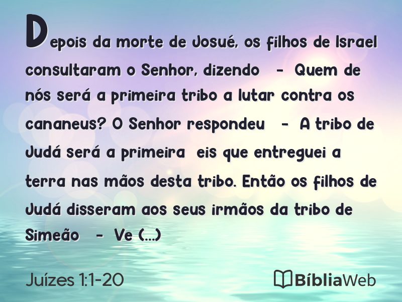 Juízes 1:1-20 em imagem para compartilhar