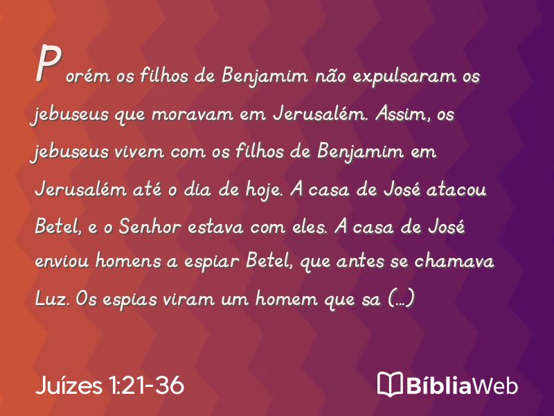 Juízes 1:21-36 em imagem para compartilhar