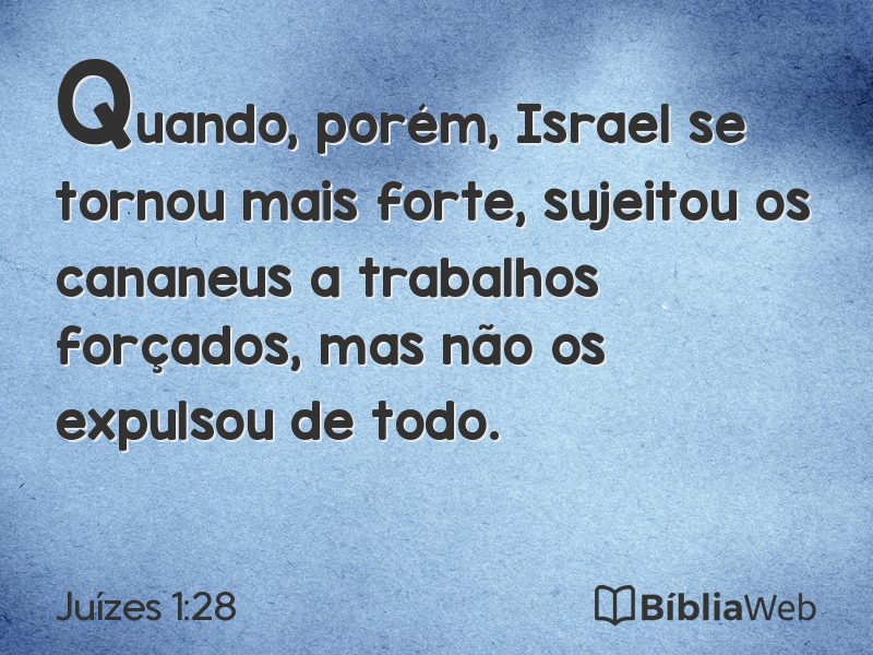 Juízes 1:28 em imagem para compartilhar