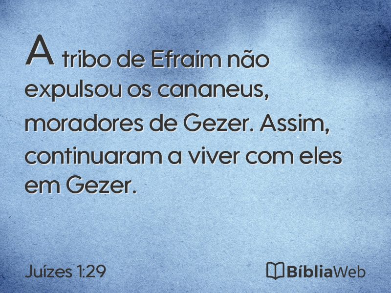 Juízes 1:29 em imagem para compartilhar