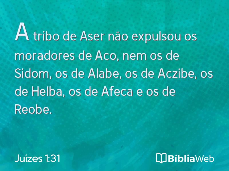 Juízes 1:31 em imagem para compartilhar