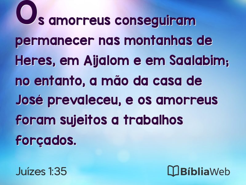 Juízes 1:35 em imagem para compartilhar