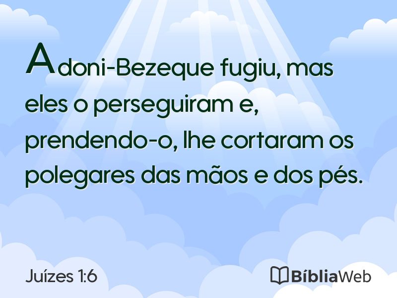 Juízes 1:6 em imagem para compartilhar