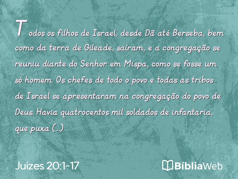 Juízes 20:1-17 em imagem para compartilhar
