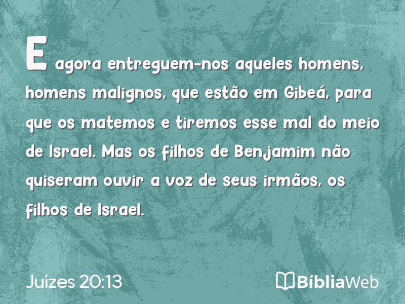 Juízes 20:13 em imagem para compartilhar