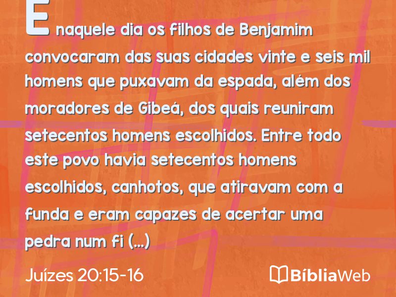 Juízes 20:15-16 em imagem para compartilhar