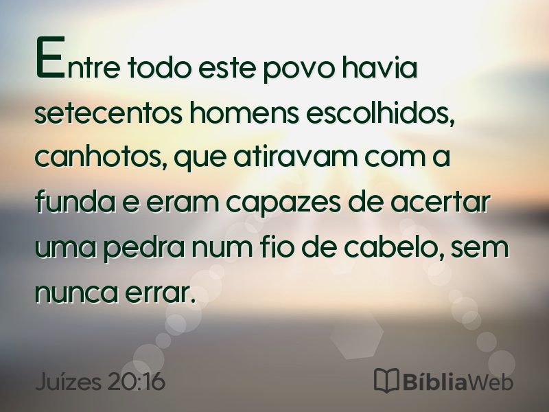 Juízes 20:16 em imagem para compartilhar