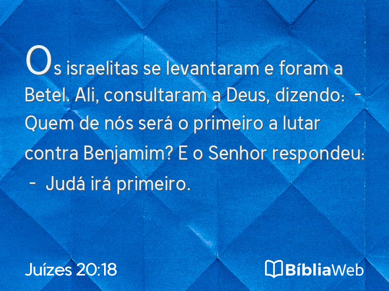 Juízes 20:18 em imagem para compartilhar