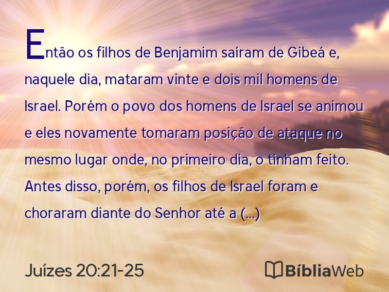 Juízes 20:21-25 em imagem para compartilhar