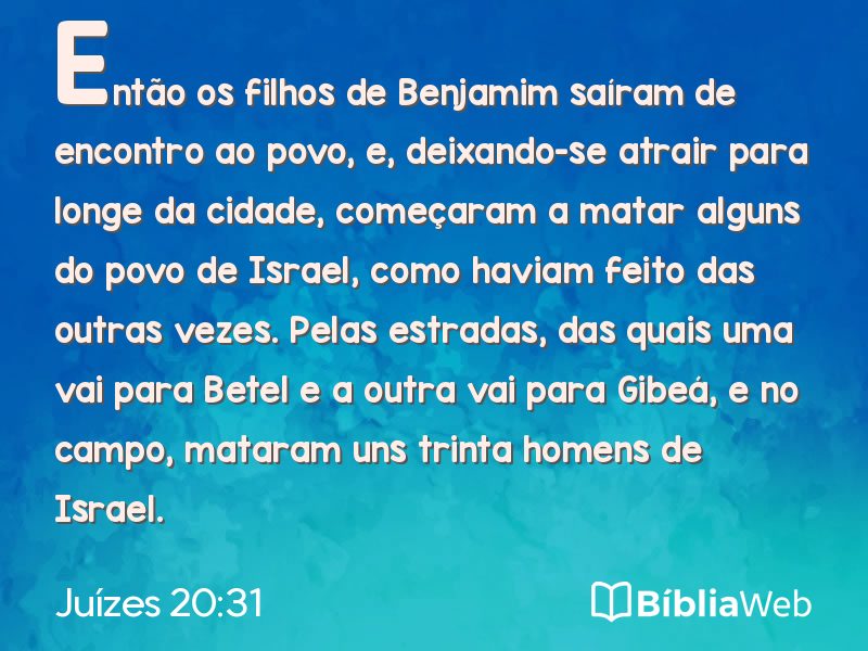 Juízes 20:31 em imagem para compartilhar