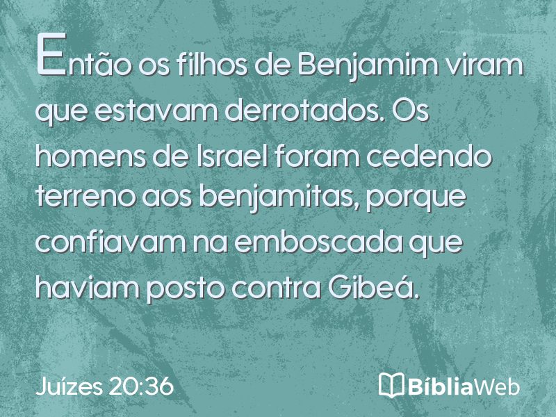 Juízes 20:36 em imagem para compartilhar