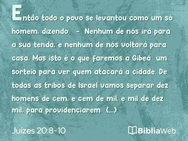 Juízes 20:8-10 em imagem para compartilhar