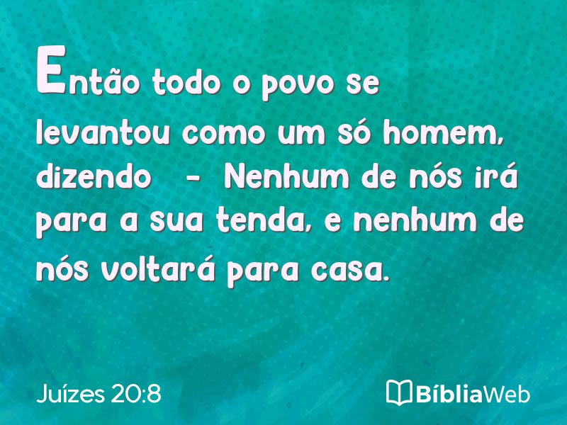 Juízes 20:8 em imagem para compartilhar
