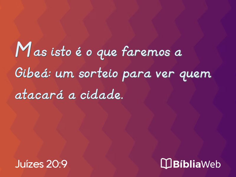 Juízes 20:9 em imagem para compartilhar