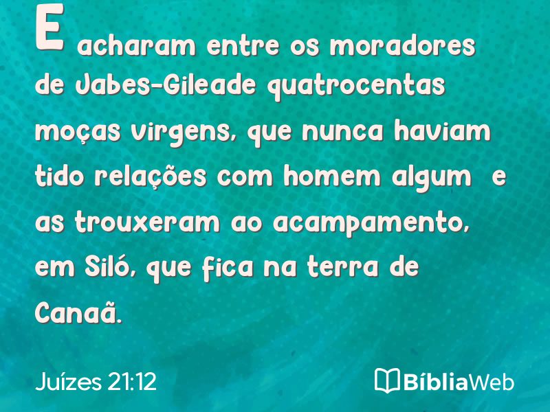 Juízes 21:12 em imagem para compartilhar
