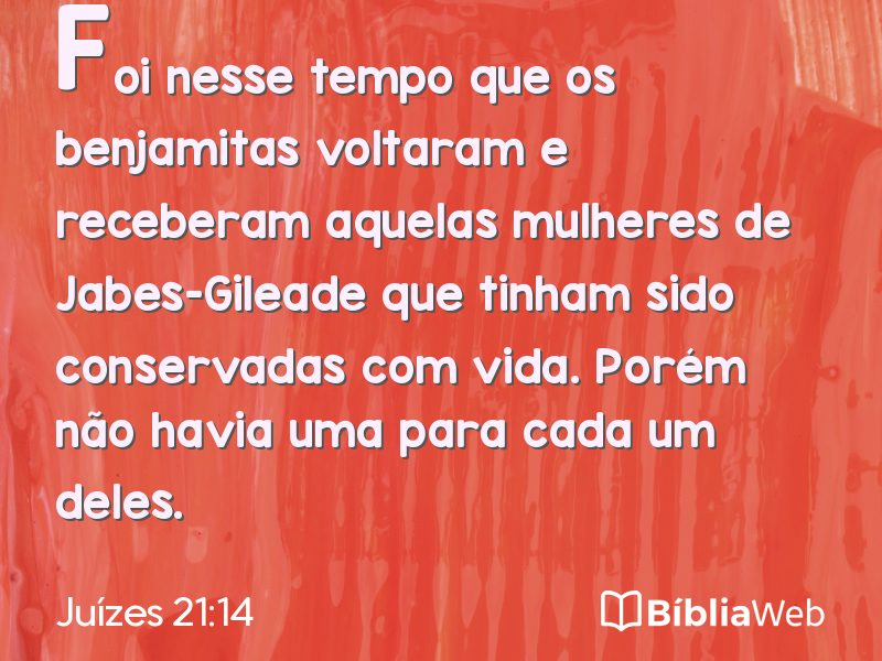 Juízes 21:14 em imagem para compartilhar