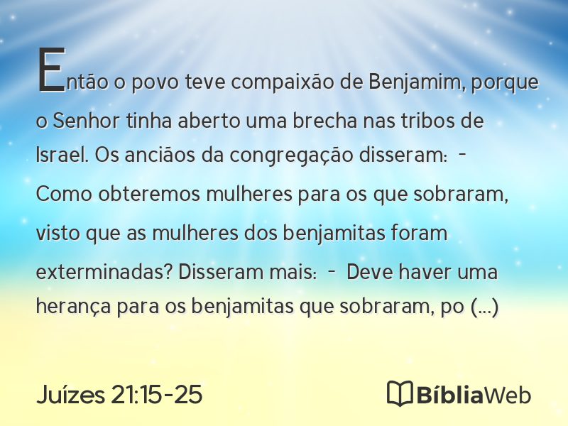 Juízes 21:15-25 em imagem para compartilhar