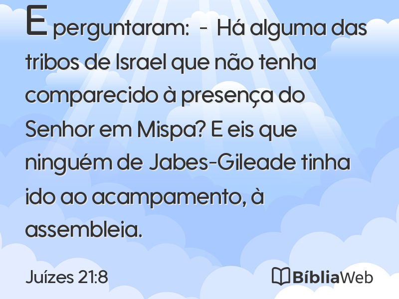 Juízes 21:8 em imagem para compartilhar
